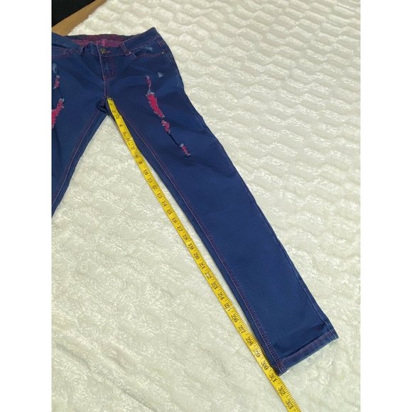 Wax Jean Blue Jeans women Size 9/31 distressed - Picture 8 of 12